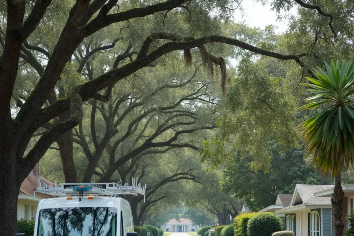 Oak-shaded Oakland Park street of modest 1950s and 1960s concrete-block homes
